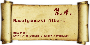 Nadolyanszki Albert névjegykártya